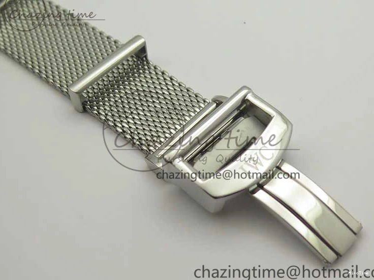 MIROTIME 0307 Portofino IW356501 SS V3 MK 1:1 Best Edition Blue Dial On SS Mesh Bracelet MIYOTA Timeless 7194